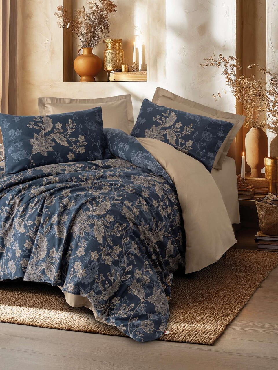 Lenjerie de pat dubla King (FR), L'essentiel Maison, Noctelle, Bej - imagine 3